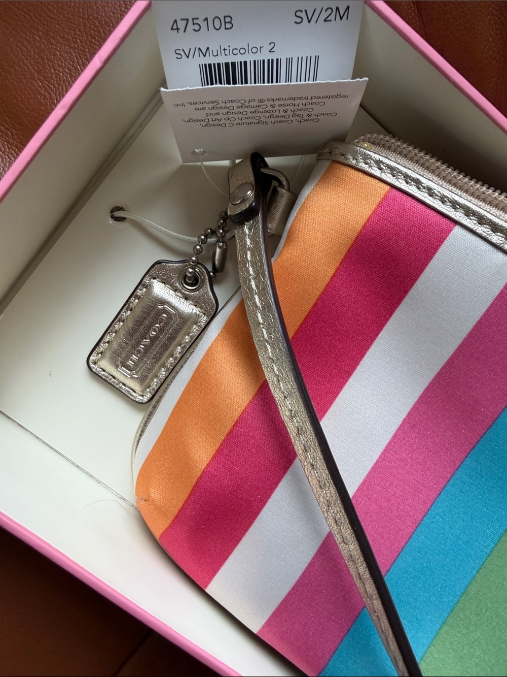 Coach Legacy Stripe Legacy Wristlet Y2K 47510 Rare - Picture 9 of 10
